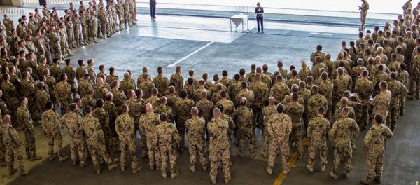 German Defence Minister Ursula von der Leyen addresses the Counter DAESH contingent at Incirlik airbase in the southern city of Adana, Turkey, July 1, 2016 German Defence Minister Ursula von der Leyen addresses the Counter DAESH contingent at Incirlik airbase in the southern city of Adana, Turkey, July 1, 2016 - Sputnik International