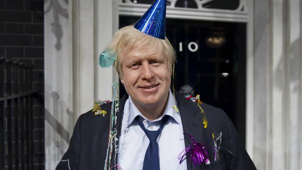 A wax figure of Boris Johnson outside a makeshift No. 10 Downing Street. The Foreign Secretary will be called up to deputise for Prime Minister Theresa May while she is away on holidays. - Sputnik International