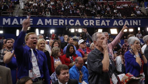 Republican National Convention delegates yell and scream at the Republican National Convention in Cleveland. Republican National Convention delegates yell and scream at the Republican National Convention in Cleveland. - Sputnik International