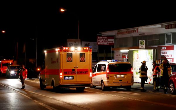 German emergency services workers work in the area where a man with an axe attacked passengers on a train near the city of Wuerzburg, Germany early July 19, 2016 - Sputnik International