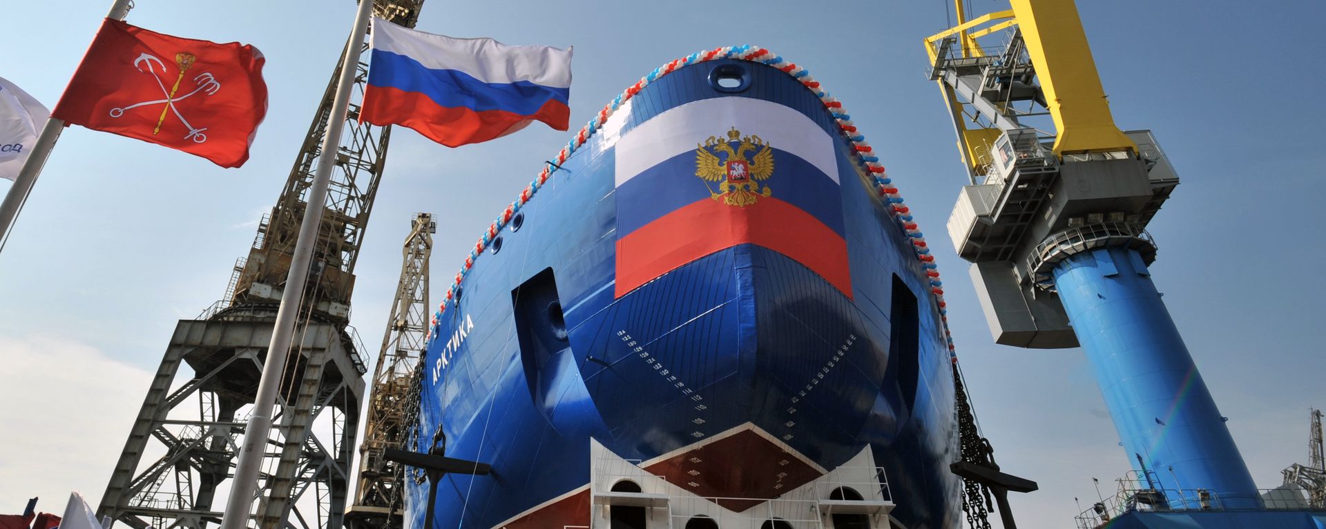 The launching ceremony for the Lead Project Arktika nuclear icebreaker at Baltiysky Zavod Shipyard in St. Petersburg - Sputnik International, 1920, 03.12.2023