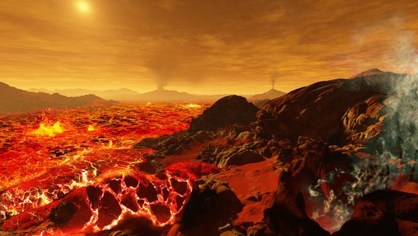 Venus volcano and lava flow Venus volcano and lava flow - Sputnik International