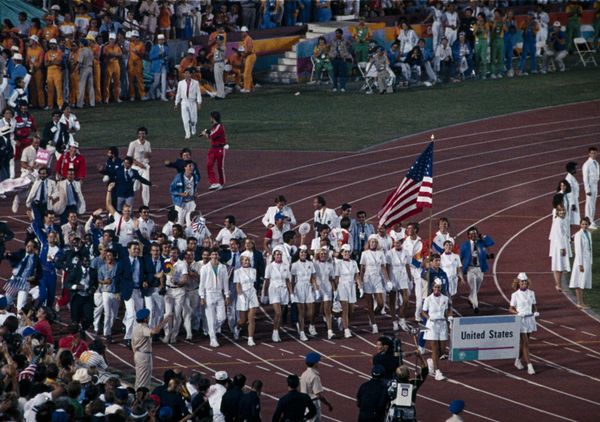 Scene at closing ceremonies at the XXIII Olympiad in Los Angeles, Calif., Aug. 12, 1984. (File) Scene at closing ceremonies at the XXIII Olympiad in Los Angeles, Calif., Aug. 12, 1984. (File) - Sputnik International