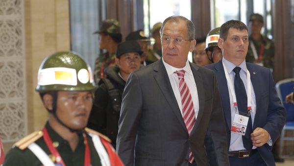 Russian Foreign Minister Sergey Lavrov arrives for the Association of Southeast Asian Nations (ASEAN) Foreign Ministers' Meeting in Vientiane, Laos, Monday, July 25, 2016. - Sputnik International