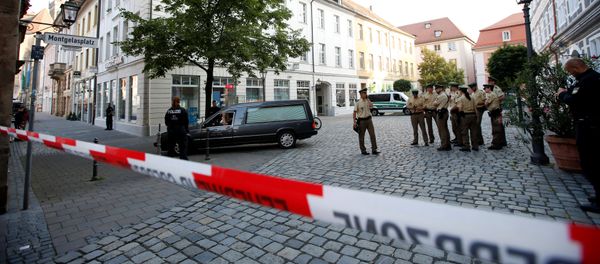 A hearse leaves the area after an explosion in Ansbach near Nuremberg, Germany, July 25, 2016. - Sputnik International