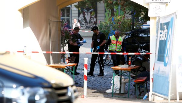 Police secure the area after an explosion in Ansbach, Germany, July 25, 2016. Police secure the area after an explosion in Ansbach, Germany, July 25, 2016. - Sputnik International