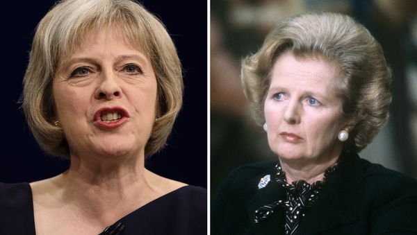 A combination of handout pictures made on July 13, 2016, shows the new leader of Britain's Conservative Party and future British Prime Minister Theresa May (L) and former British Prime Minister Margaret Thatcher. A combination of handout pictures made on July 13, 2016, shows the new leader of Britain's Conservative Party and future British Prime Minister Theresa May (L) and former British Prime Minister Margaret Thatcher. - Sputnik International