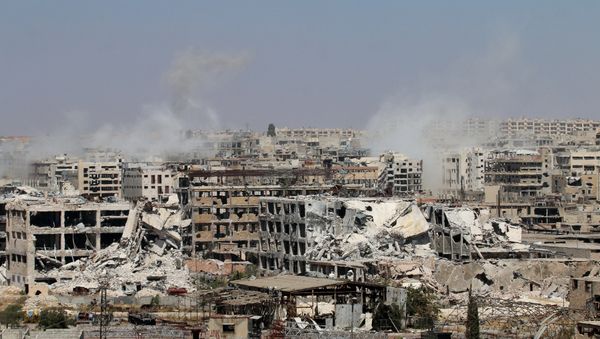 Smoke billows from buildings during an operation by Syrian government forces to retake control of the rebel-held district of Leramun, on the northwest outskirts of Aleppo, on July 26, 2016 Smoke billows from buildings during an operation by Syrian government forces to retake control of the rebel-held district of Leramun, on the northwest outskirts of Aleppo, on July 26, 2016 - Sputnik International