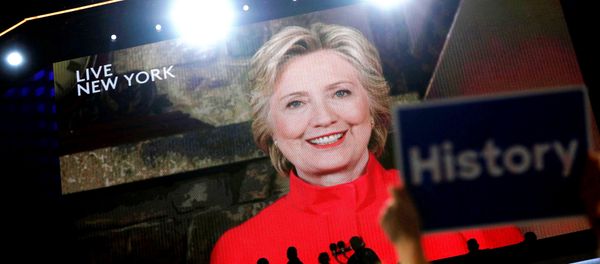 Democratic presidential nominee Hillary Clinton addresses the Democratic National Convention via a live video feed from New York during the second night at the Democratic National Convention in Philadelphia, Pennsylvania, US, July 26, 2016. - Sputnik International
