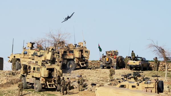 US A-10 thunderbolt fighter plane flies low over US Special Forces units and Afghan soldier positions of the 4th Brigade, 201 Army Corps of the Afghan National Army (ANA) during an operation in Khogyani District (File) - Sputnik International