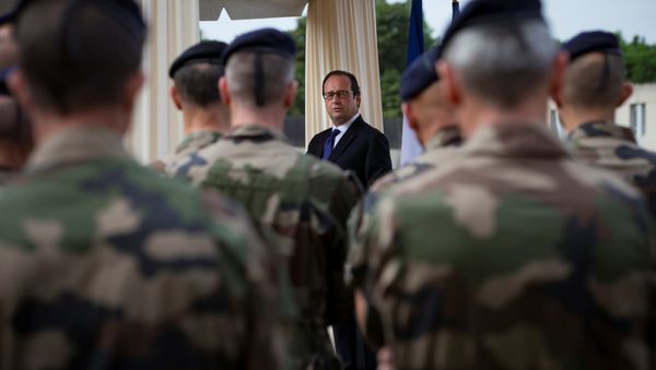 French President Francois Hollande reviews troops at the Army base and command centre for France's 'Vigipirate' plan, dubbed 'Operation Sentinelle', at the fort of Vincennes, on the outskirts of Paris, France, July 25, 2016 French President Francois Hollande reviews troops at the Army base and command centre for France's 'Vigipirate' plan, dubbed 'Operation Sentinelle', at the fort of Vincennes, on the outskirts of Paris, France, July 25, 2016 - Sputnik International