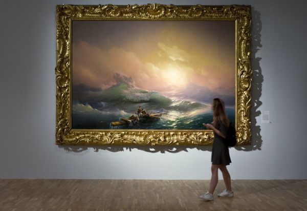 A visitor is seen near the painting The Ninth Wave displayed at the Ivan Aivazovsky. 200th Birthday exhibition at the Tretyakov Gallery on Krymsky Val in Moscow A visitor is seen near the painting The Ninth Wave displayed at the Ivan Aivazovsky. 200th Birthday exhibition at the Tretyakov Gallery on Krymsky Val in Moscow - Sputnik International