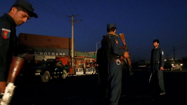 Afghan policemen keep watch near the site of a blast in Kabul, Afghanistan August 1, 2016. Afghan policemen keep watch near the site of a blast in Kabul, Afghanistan August 1, 2016. - Sputnik International
