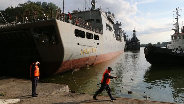 The Russian Ivan Gren landing ship has arrived in the naval port of Baltiysk after its maiden voyage for testing. (File) The Russian Ivan Gren landing ship has arrived in the naval port of Baltiysk after its maiden voyage for testing. (File) - Sputnik International