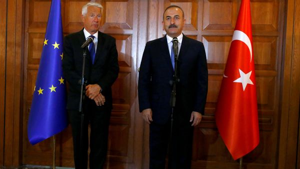 Turkey's Foreign Minister Mevlut Cavusoglu (R) and Secretary General of the Council of Europe Thorbjorn Jagland address the media in Ankara, Turkey, August 3, 2016. Turkey's Foreign Minister Mevlut Cavusoglu (R) and Secretary General of the Council of Europe Thorbjorn Jagland address the media in Ankara, Turkey, August 3, 2016. - Sputnik International