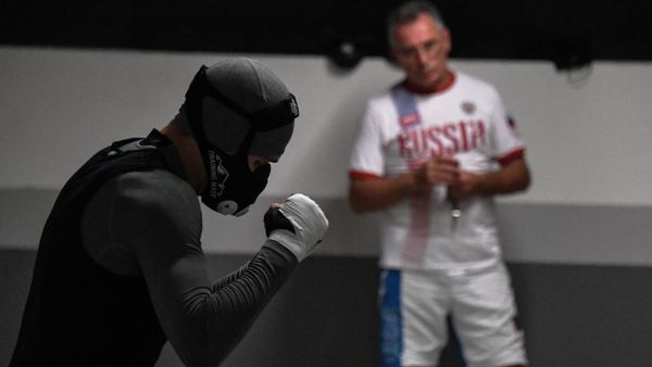 Russian boxer Vitaly Danaitsev training on the parking level of the Russian team's accommodation in the Olympic village in Rio de Janeiro Russian boxer Vitaly Danaitsev training on the parking level of the Russian team's accommodation in the Olympic village in Rio de Janeiro - Sputnik International