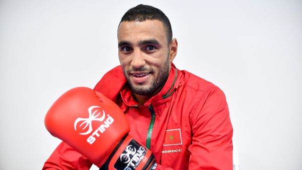 This file photo taken on August 01, 2016 shows boxer Saada Hassan of Morocco who is competing in the 81 kg category poses after a training session at the Riocentro complex in Rio de Janeiro prior to the Rio 2016 Olympic Games on August 1, 2016 - Sputnik International