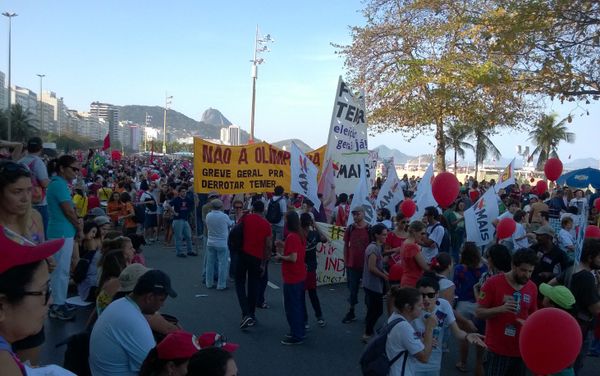 Residents of Rio de Janeiro protest against interim president Michel Temer, political upheaval, corruption and the cost of the Rio 2016 Olympics Games Residents of Rio de Janeiro protest against interim president Michel Temer, political upheaval, corruption and the cost of the Rio 2016 Olympics Games - Sputnik International
