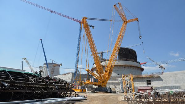 Construction of nuclear power plant in Ostrovets, Belarus Construction of nuclear power plant in Ostrovets, Belarus - Sputnik International