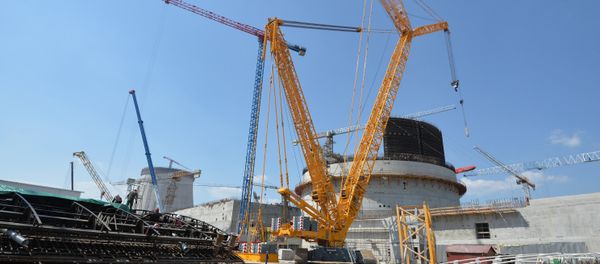 Construction of nuclear power plant in Ostrovets, Belarus Construction of nuclear power plant in Ostrovets, Belarus - Sputnik International