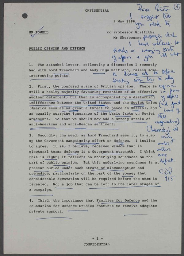 Memo addressed to Margaret Thatcher - Sputnik International