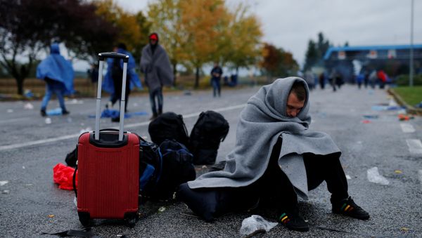 A migrant waits to cross the border with Slovenia near Trnovec, Croatia October 19, 2015 A migrant waits to cross the border with Slovenia near Trnovec, Croatia October 19, 2015 - Sputnik International