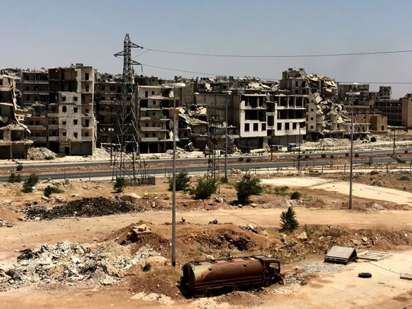 Damaged buildings in Al-Ramouseh district in southern Aleppo - Sputnik International
