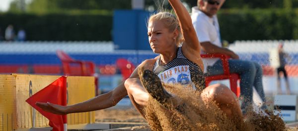 Darya Klishina competes in the long jump event at the Russian Track and Field Athletics Championship in Cheboksary. - Sputnik International