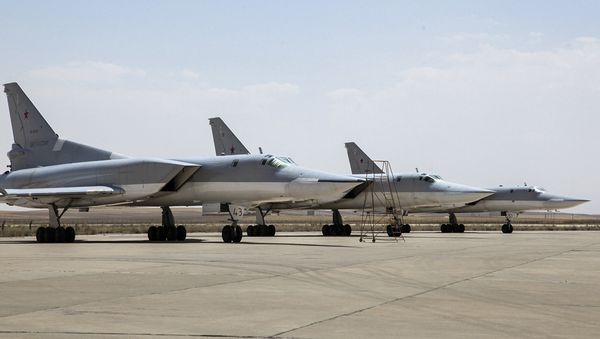 In this photo taken on Monday, Aug. 15, 2016, A Russian Tu-22M3 bomber stands on the tarmac at an air base near Hamedan, Iran. - Sputnik International