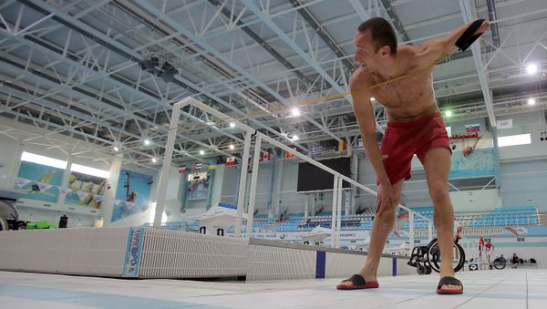 Russian Paralympic swimming team during training session - Sputnik International