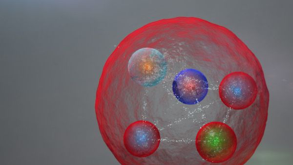 Illustration of the possible layout of the quarks in a pentaquark particle such as those discovered at LHCb - Sputnik International