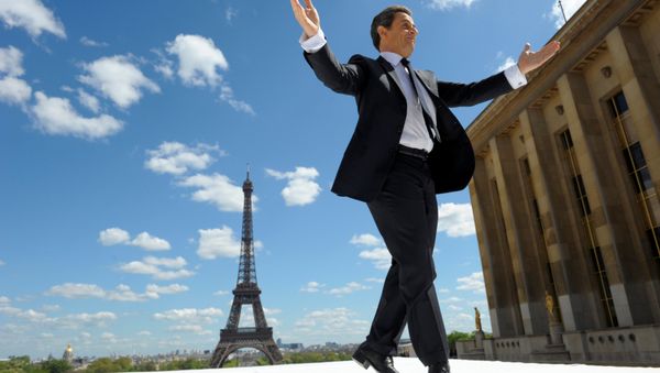 France's President and UMP party candidate for his re-election in the 2012 French presidential elections, Nicolas Sarkozy waves to supporters as he arrives on stage at Trocadero square to deliver a speech during a campaign rally in front the Eiffel Tower in Paris, France May 1, 2012. France's President and UMP party candidate for his re-election in the 2012 French presidential elections, Nicolas Sarkozy waves to supporters as he arrives on stage at Trocadero square to deliver a speech during a campaign rally in front the Eiffel Tower in Paris, France May 1, 2012. - Sputnik International