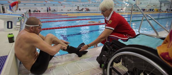 Russian Paralympic swimming team during training session Russian Paralympic swimming team during training session - Sputnik International
