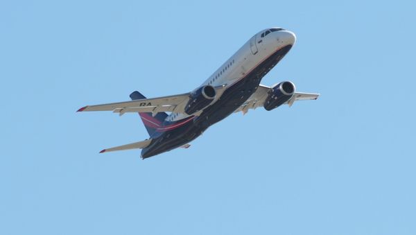Sukhoi Superjet at the opening of the MAKS-2015 International Aerospace Salon in the town of Zhukovsky near Moscow - Sputnik International