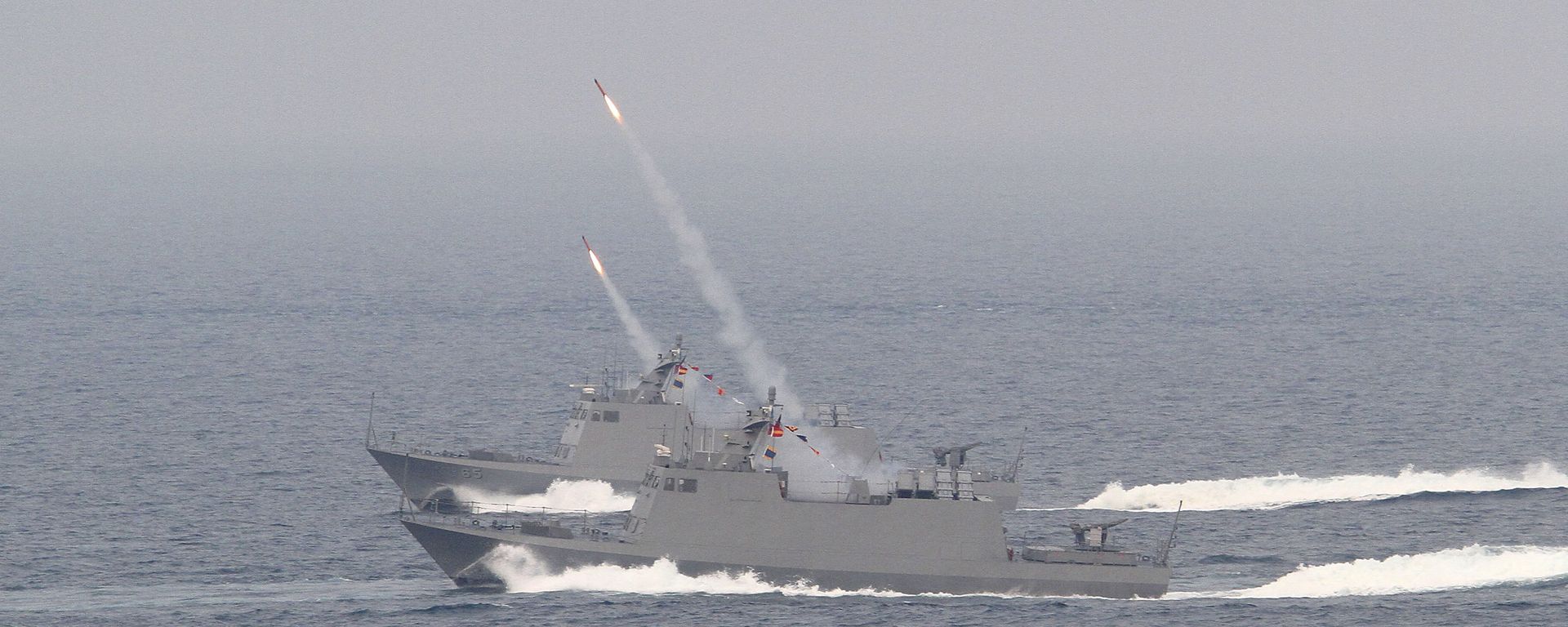 Taiwan's Kuang Hua VI-class missile boats launch HF-2 anti-ship missiles during Han Kuang military exercises in Penghu county, Taiwan, April. 17, 2013 Taiwan's Kuang Hua VI-class missile boats launch HF-2 anti-ship missiles during Han Kuang military exercises in Penghu county, Taiwan, April. 17, 2013 - Sputnik International, 1920, 29.12.2021