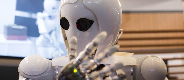 AILA, or Artificial Intelligence Lightweight Android, is pictured during a demonstration at the German Research Center for Artificial Intelligence GmbH (Deutsches Forschungszentrum fuer Kuenstliche Intelligenz GmbH) stand at the 2013 CeBIT technology trade fair on March 5, 2013 in Hanover, Germany AILA, or Artificial Intelligence Lightweight Android, is pictured during a demonstration at the German Research Center for Artificial Intelligence GmbH (Deutsches Forschungszentrum fuer Kuenstliche Intelligenz GmbH) stand at the 2013 CeBIT technology trade fair on March 5, 2013 in Hanover, Germany - Sputnik International