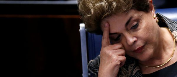 Brazil's suspended President Dilma Rousseff attends the final session of debate and voting on Rousseff's impeachment trial in Brasilia, Brazil, August 29, 2016 - Sputnik International