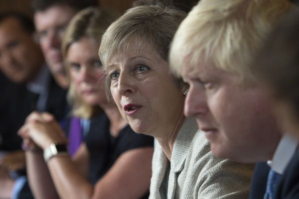 Britain's Prime Minister Theresa May (2R) speaks as she chairs a cabinet meeting sat next to British Foreign Secretary Boris Johnson (R) at the Prime Minister's country retreat Chequers near the village of Ellesborough in Buckinghamshire, northwest of London, on August 30, 2016. Britain's Prime Minister Theresa May (2R) speaks as she chairs a cabinet meeting sat next to British Foreign Secretary Boris Johnson (R) at the Prime Minister's country retreat Chequers near the village of Ellesborough in Buckinghamshire, northwest of London, on August 30, 2016. - Sputnik International
