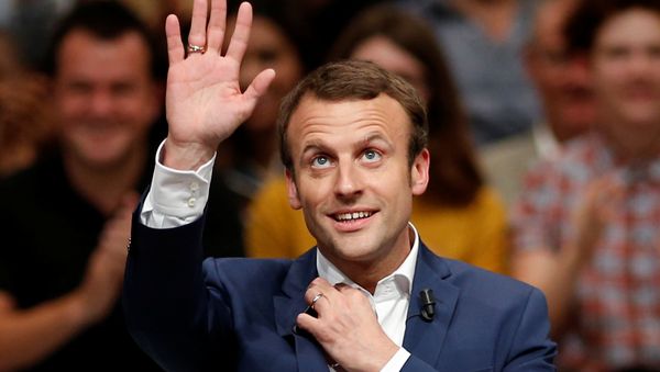 French Economy Minister Emmanuel Macron attends a political rally for his recently launched political movement, En Marche!, or Forward!, in Paris, France, July 12, 2016. French Economy Minister Emmanuel Macron attends a political rally for his recently launched political movement, En Marche!, or Forward!, in Paris, France, July 12, 2016. - Sputnik International