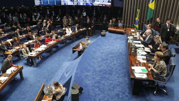 Suspended Brazilian President Dilma Rousseff, first right, speaks during her impeachment trial at the Federal Senate in Brasilia, Brazil, Monday, Aug. 29, 2016 Suspended Brazilian President Dilma Rousseff, first right, speaks during her impeachment trial at the Federal Senate in Brasilia, Brazil, Monday, Aug. 29, 2016 - Sputnik International