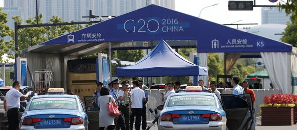 The entrance to a conference centre, where the G20 summit will be held, is pictured before the G20 Summit in Hangzhou, Zhejiang Province, China The entrance to a conference centre, where the G20 summit will be held, is pictured before the G20 Summit in Hangzhou, Zhejiang Province, China - Sputnik International