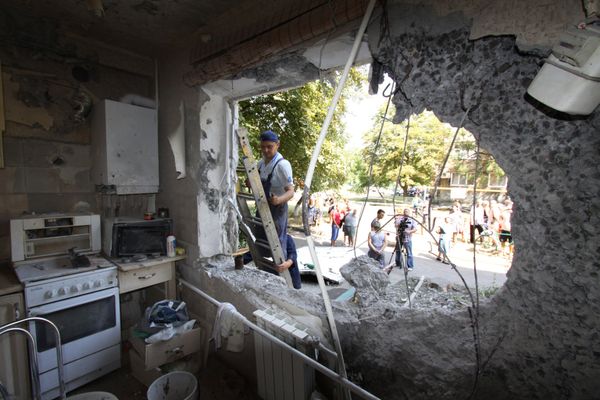 An apartment in a five-storied residential building in Yasinovataya, Donbass, damaged in shelling by Ukrainian army. (File) - Sputnik International