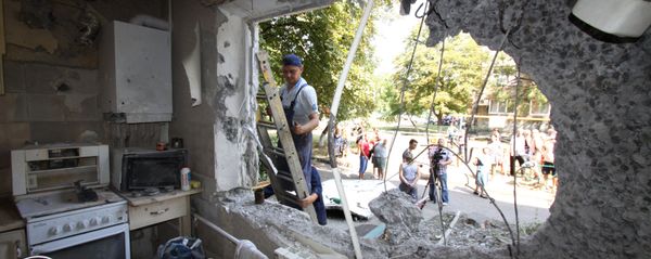 An apartment in a five-storied residential building in Yasinovataya, Donbass, damaged in shelling by Ukrainian army. (File) An apartment in a five-storied residential building in Yasinovataya, Donbass, damaged in shelling by Ukrainian army. (File) - Sputnik International