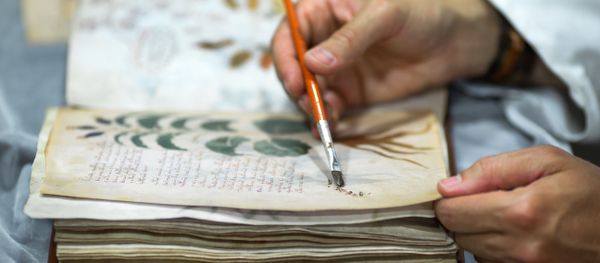 Luis Miguel quality control operator of the Spanish publishing Siloe working on cloning the 'Codex Voynich' Yale University, in Burgos province on August 9, 2016. Luis Miguel quality control operator of the Spanish publishing Siloe working on cloning the 'Codex Voynich' Yale University, in Burgos province on August 9, 2016. - Sputnik International