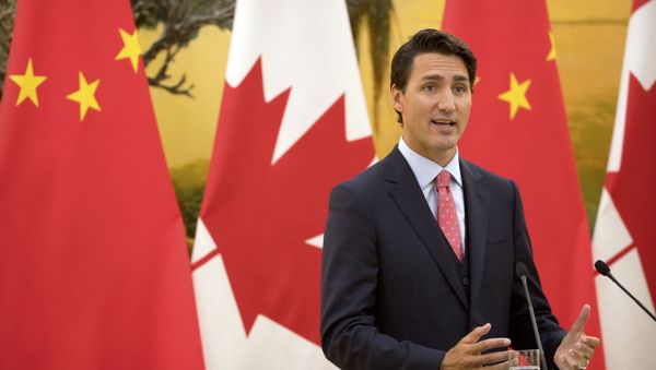 Canada's Prime Minister Justin Trudeau speaks during a joint press conference at the Great Hall of the People in Beijing, Wednesday, Aug. 31, 2016. - Sputnik International