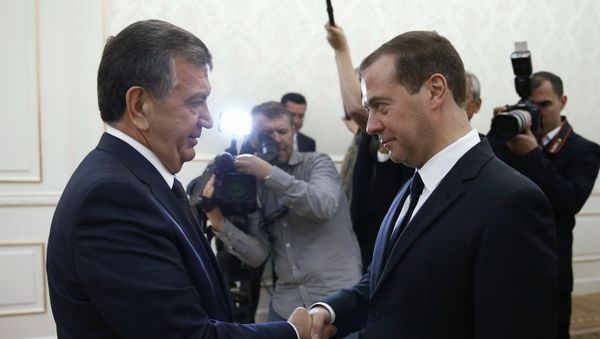 Prime Minister Medvedev in Samarkand meets with Uzbekistan's counterpart Mirziyoyev Prime Minister Medvedev in Samarkand meets with Uzbekistan's counterpart Mirziyoyev - Sputnik International