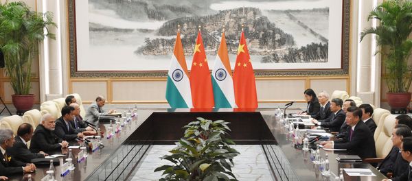 Indian Prime Minister Narendra Modi (3rd L) meets with Chinese President Xi Jinping (center R) at the West Lake State Guest House ahead of G20 Summit in Hangzhou, Zhejiang province, China, September 4, 2016. Indian Prime Minister Narendra Modi (3rd L) meets with Chinese President Xi Jinping (center R) at the West Lake State Guest House ahead of G20 Summit in Hangzhou, Zhejiang province, China, September 4, 2016. - Sputnik International