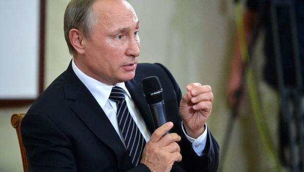 Russian President Vladimir Putin speaks during a press conference after the conclusion of the G-20 Summit in Hangzhou in eastern China's Zhejiang Province, Monday, Sept. 5, 2016 Russian President Vladimir Putin speaks during a press conference after the conclusion of the G-20 Summit in Hangzhou in eastern China's Zhejiang Province, Monday, Sept. 5, 2016 - Sputnik International