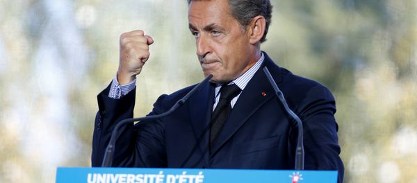 Nicolas Sarkozy, former head of the Les Republicains (LR) political party speaks at the French employer's body MEDEF union summer forum on the campus of the HEC School of Management in Jouy-en-Josas, near Paris, France, August 31, 2016. Nicolas Sarkozy, former head of the Les Republicains (LR) political party speaks at the French employer's body MEDEF union summer forum on the campus of the HEC School of Management in Jouy-en-Josas, near Paris, France, August 31, 2016. - Sputnik International