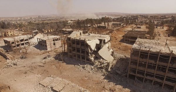 Destroyed buildings of the Syrian Air Force school in Aleppo, Syria Destroyed buildings of the Syrian Air Force school in Aleppo, Syria - Sputnik International